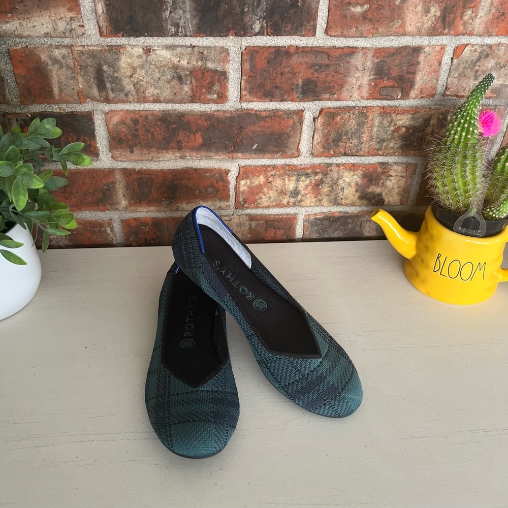 Rothy’s pine plaid flats